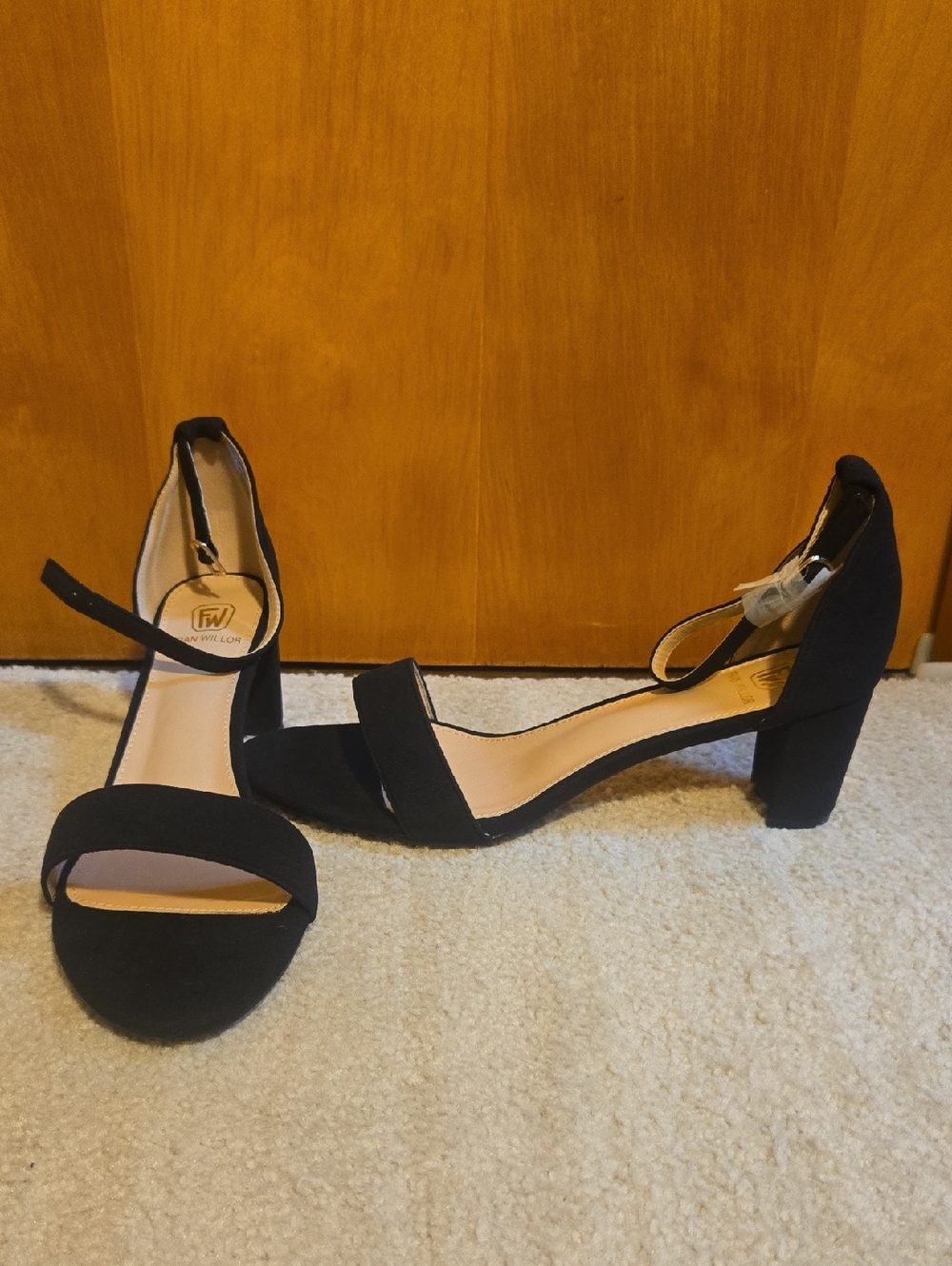 Classic Black Ankle-Strap Block Heel Sandals